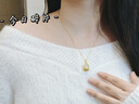 唐后银镶玉项链女足金牡丹花和田玉吊坠新款生日礼物送妈妈莲露玉滴 实拍图