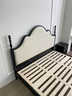 索思古典 家具美式轻奢复古黑色1.8米实木床法式中古风绿色软包储物主卧公主床 单床 1.5*2米 实拍图