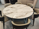 鲁菲特大理石餐桌意式轻奢高级感微晶石高端餐桌可旋转方圆两用餐厅饭桌 威尼斯棕桌面-碳素钢底座-263#椅 1.35米 一桌六椅 实拍图