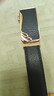 鳄鱼恤女士皮带简约牛皮自动扣腰带生日礼物送女友礼盒装2001黑色 实拍图