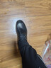 强人头层牛皮时尚休闲皮鞋轻便透气简约男单鞋 87010 黑色 42码 实拍图