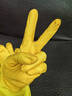 金钱花厨房洗碗家务洗衣服天然橡胶乳胶食品级胶皮清洁防水刷碗手套加厚 橙黄双色款促销一双 S码（适合手小女士或儿童） 实拍图