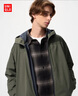 优衣库男装防风摇粒绒拉链连帽开衫/长袖外套25秋冬新款481182 57 深橄榄色 XL /180/108B 实拍图