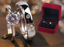 京霁 结婚戒指婚戒对戒仿真假戒指婚礼道具钻石戒指开口可调节求婚戒 挚爱一生【1个对戒盒】 实拍图