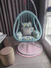 紫叶网红吊椅吊篮椅子室内秋千公主摇篮椅鸟巢藤椅阳台懒人摇椅 蚕豆款天蓝色【配坐垫地毯】 实拍图