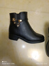 觅艳 妈妈鞋子软皮靴子女鞋棉鞋秋冬季中跟加绒女靴中年中老年皮鞋 黑色 加绒 36 实拍图
