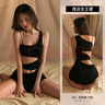 曼烟 情趣内衣 性感睡衣吊带腰间环扣镂空制服诱惑角色扮演包臀短裙丁字裤套装夫妻刺激 夜店女王 黑 8557 实拍图