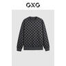 GXG秋季新款拼色印花休闲圆领套头长袖卫衣男 黑色1 L 实拍图