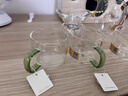 禾器·斑斓禾器2024新款品茗杯带把手耐高温高硼硅玻璃杯子晶彩清尚杯90ml 清尚杯-湖绿色（一对装）90ml 实拍图