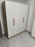 束寻【上门安装】衣柜现代简约实木挂衣杆经济型简易组装出租房卧室 两门80*40*180暖白+胡桃色 自行安装 实拍图