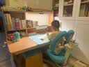 光明园迪灯桌一体儿童学习桌小学生书桌套装可升降写字桌课桌椅悦者120pro 悦者120 pro+V7-2T卡其+蓝椅套 实拍图