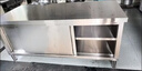 普美森304不锈钢工作台厨房橱柜商用餐饮店桌子家用操作台推拉门置物架 304加厚不锈钢单通款 304不锈钢长150*宽60*高80 实拍图