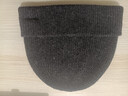 CACUSS纯羊毛毛线帽子男士秋冬加厚保暖护耳帽大头围套头针织帽黑深灰 实拍图