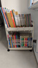 林家小子书架小推车置物架落地可移动带轮简易零食书桌旁桌面收纳阅读书柜 2层白窄款【带轮+挂钩*4】 实拍图