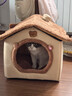 阿柴与猫封闭式猫窝大房子小型犬狗窝睡觉猫狗屋可拆洗四季通用宠物窝 实拍图