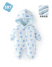 舒贝怡婴儿衣服新生儿连体衣男女保暖夹棉满月周岁宝宝哈衣百天爬服蓝80 实拍图