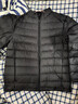 雪中飞羽绒服男士秋冬轻便百搭潮流感简约纯色运动保暖舒适轻便羽绒外套 黑色 XL (185) 实拍图