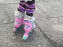 米高轮滑鞋儿童溜冰鞋女童初学中小学滑轮滑冰旱冰鞋直排轮S3套装粉S 实拍图