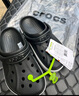 卡骆驰（CROCS）洞洞鞋贝雅卡骆班轻便耐磨一脚蹬休闲鞋|205089 黑色/白色-066 37 /38(230mm) 实拍图