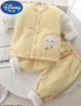 迪士尼宝宝宝宝套装婴幼儿衣服加棉秋冬棉衣套装分体式衣服纯棉内衣可开档衣 宝宝加棉套装(蓝色云朵) 80 实拍图