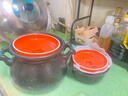 康舒（KANGSHU） 大容量砂锅炖锅家用耐高温陶土沙锅明火燃气陶土煲煮粥煲石锅 橙4.5L+1.1L(4-6人)破损补发 实拍图