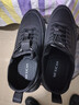 稻草人秋冬新款男鞋休闲鞋皮鞋男士跑步运动鞋轻质舒适 501 刺绣黑色 44 实拍图