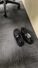 稻草人秋冬商务休闲鞋男士头层牛皮鞋男正装鞋懒人套脚豆豆鞋  黑色 45 实拍图