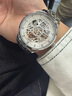 冠琴（GUANQIN）手表男士机械表雕花系列全自动镂空夜光防水商务瑞士品质国潮腕表 钢带银色白面 实拍图