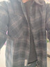罗蒙（ROMON）衬衣男感痞帅休闲格子外套男款春秋季宽松男士衬衫男茄克百搭上衣 灰色 XL 建议体重140-160 实拍图