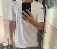 立蒙（LIMENG）男女装素色180g全棉短袖t恤圆领宽松体恤打底衫 白色 L 实拍图