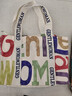 大容量帆布包女秋季外出短途旅行包休闲上班通勤托特包手提购物袋 彩字母 大包 实拍图