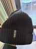 海澜之家（HLA）帽子男士秋冬季保暖加绒毛线针织帽女含羊毛防风防寒 黑色 实拍图
