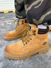 骆驼（CAMEL）【王俊凯同款】加绒马丁靴男鞋秋冬新款大黄靴女户外工装登山靴子 GE122W7757T 金黄色（男款） 43 实拍图