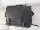 裘真【宋佳同款】植鞣羊皮信使双肩包大容量上班通勤休闲背包新款 黑色-大号 实拍图