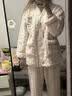 猫人睡衣女士冬季加厚珊瑚绒法兰绒套装春秋天白色可外穿家居服 【加绒加厚 松软珊瑚绒】颜色一 M 【建议90-100斤】 实拍图