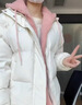 歌温妮初中生羽绒服厚女14-16岁假两件加厚连帽女冬季12大童13少女15学 米白色 M 建议90-105斤 实拍图