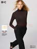 优衣库女装HEATTECH EXTRA WARM 混纺高领T恤/长袖 9%羊绒 478954 478954/38深褐色 2XL 实拍图