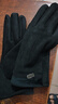 男士秋冬季麂皮绒运动骑行保暖加厚绒手套防滑开车外卖钓鱼手套男 男士麂皮绒三线黑色 均码 实拍图