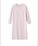 无印良品（MUJI）女式 柔软针织家居连衣裙 长袖睡裙女宽松家居服秋季 FD33CC5A 烟熏粉色 S -M (160/84A) 实拍图