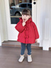 班喜迪女童羽绒服冬装2026新款女宝宝洋气衣服婴幼儿外套儿童冬季小童装 红色 110 充绒量：84g 实拍图