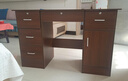 幻狐 （DREAM FOX ） 电脑桌台式家用办公书桌现代简约带抽屉学生学习桌卧室写字桌子 推荐【五抽+柜门】深胡桃色120CM 实拍图