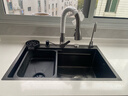 摩恩阳光系列厨房水槽大单槽洗菜盆一体盆洗碗槽304不锈钢台上台中台下盆 升级款小米粒5MM-抽拉龙头全配置 680X450MM 实拍图