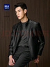 HLA海澜之家夹克男25轻商务时尚PU纯色立领外套男秋 实拍图
