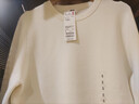 优衣库女装柔软罗纹圆领T恤长袖纯色基础款474400 479590 470124 479590/00白色 M 实拍图