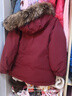 鸭鸭儿童羽绒服2025冬季新款男女童毛领连帽中大童加厚保暖外套HR 酒红色（毛领） 140 实拍图
