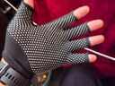 薄款点珠手套耐磨点胶男女骑行户外运动开车触屏漏二指手套 【灰色】1双 实拍图