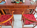 锦榆园老榆木实木茶桌椅组合办公室家用茶几一体现代简约功夫禅意泡茶台 1.8米茶桌+1围椅+4月牙椅/小石盘 实拍图