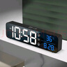 三每简约客厅台钟电视柜座钟LED电子钟表挂钟桌面时钟日期温度夜光G5 酷炫黑（锂电池版） 实拍图