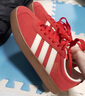adidas「T头鞋」VL COURT复古休闲板鞋德训鞋男女阿迪达斯轻运动 浅猩红/暖香草色/黄色   37   实拍图