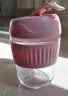 VTyee耐热咖啡杯玻璃杯女高颜值便携随行茶杯家用网红可爱牛奶杯 【单只】嫩粉色350ML-矮款 无规格 实拍图